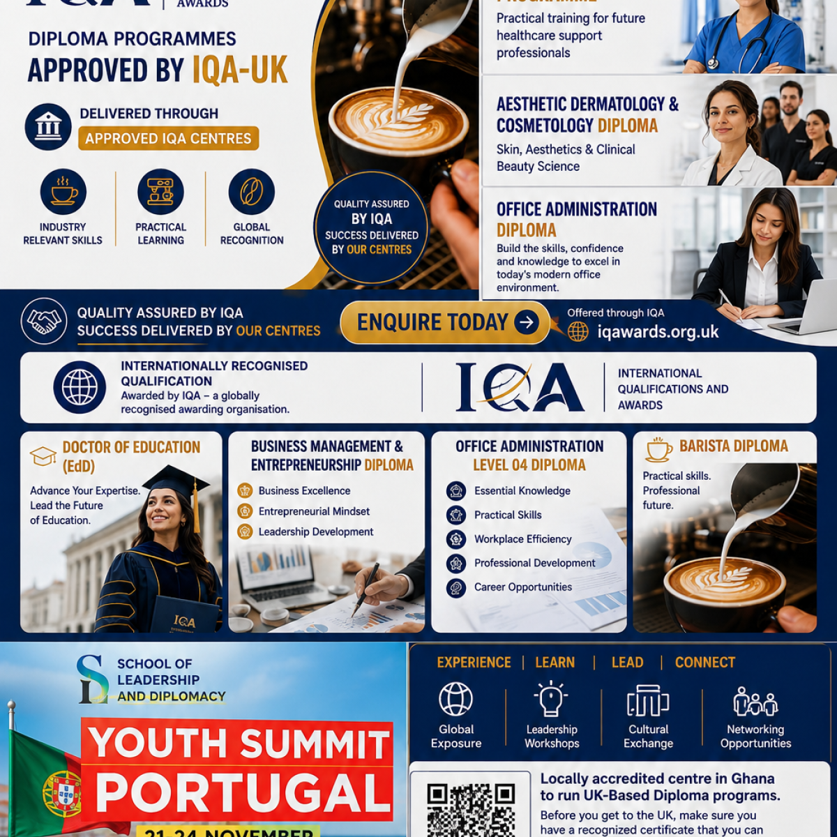 Your future starts here!
Gain internationally recognised qualifications through Ambitious Consultants and Associates, an approed partner delivering IQA-UK Diploma Programmes in Ghana.Whether you're pursuing a career in healthcare, business, education, office administration, or hospitality, we have the right programme to help you achieve your goals.

Offices: Ejisu (Kumasi) & Abeka (Accra)
+233 (0) 240 818 815
ephraim@ambitiousconsult.com
info@ambitiousconsult.com